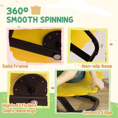Flower-Shaped Sensory Spinning Chair with Non-Slip Base for Balance/Coordination, Yellow