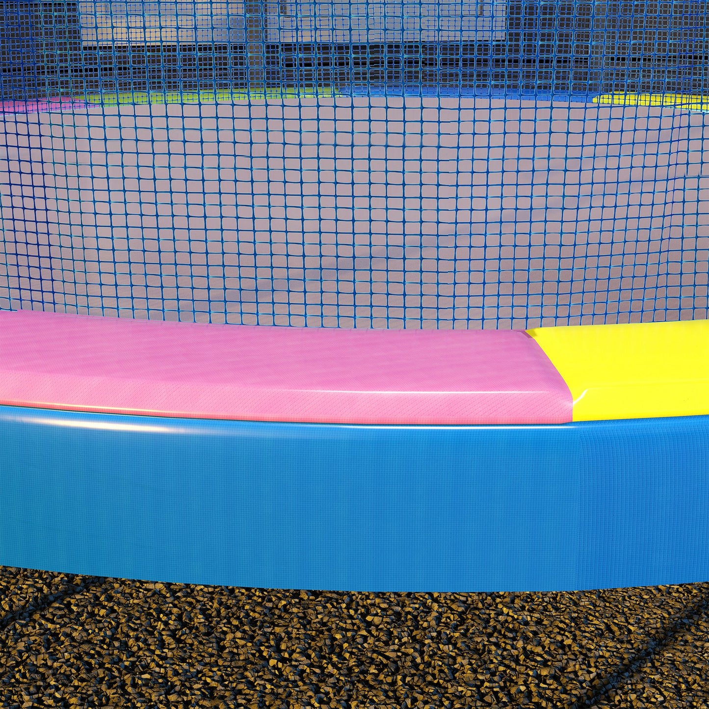 12FT Trampoline Spring Cover, Plastic Trampoline Pad Replacement with Elastic Cord, Waterproof