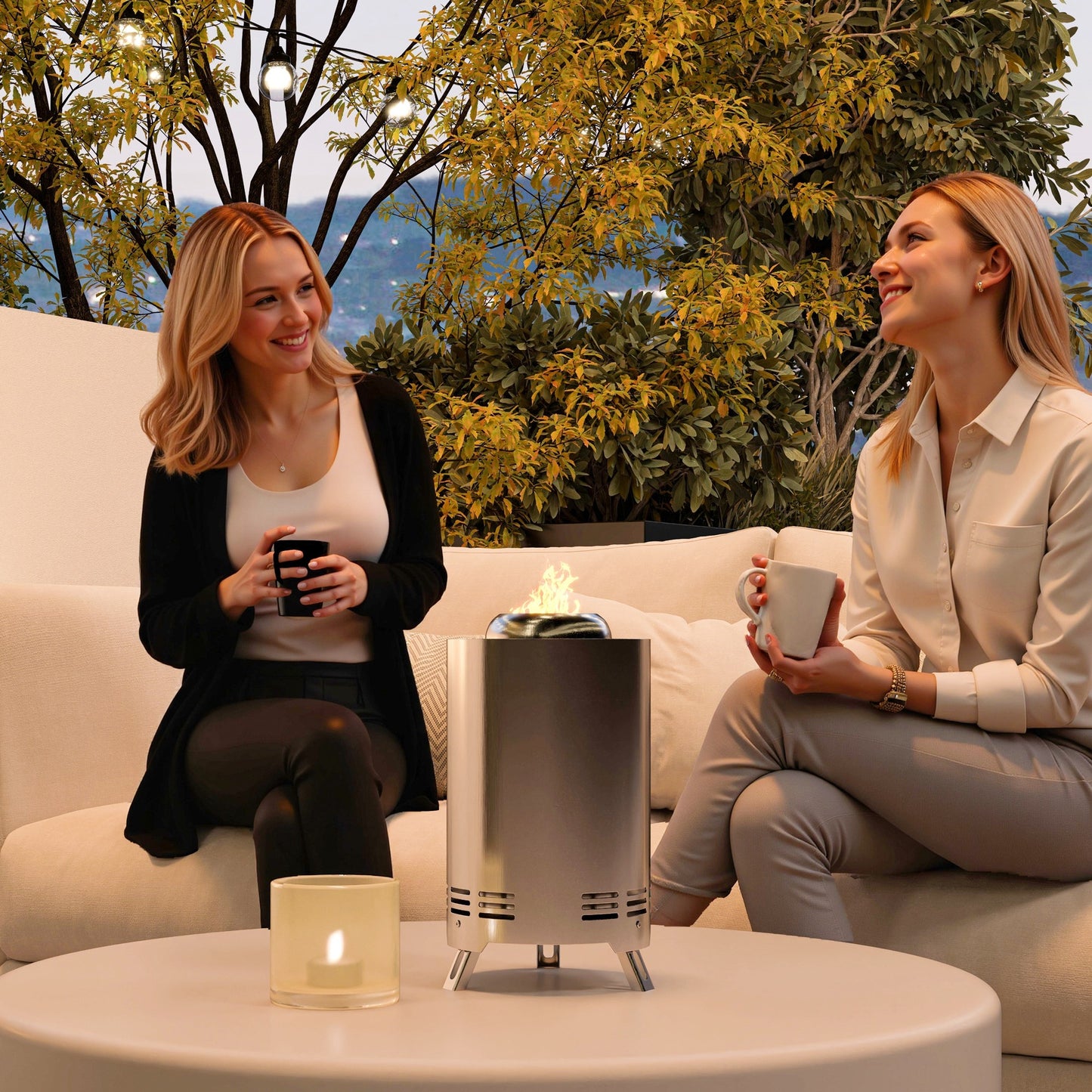 Smokeless Fire Pit, 16 x 16 cm Stainless Steel Portable Wood Burning Firepit with Poker