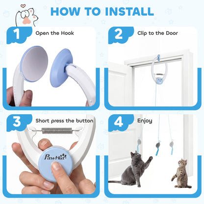 Interactive Cat Toys for Indoor Kittens & Adult USB Rechargeable Door Hanging Bouncing Mouse Teaser