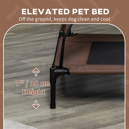 Outdoor Dog Bed with Removable Canopy, Portable Raised Dog Bed for Camping, Garden & Beach