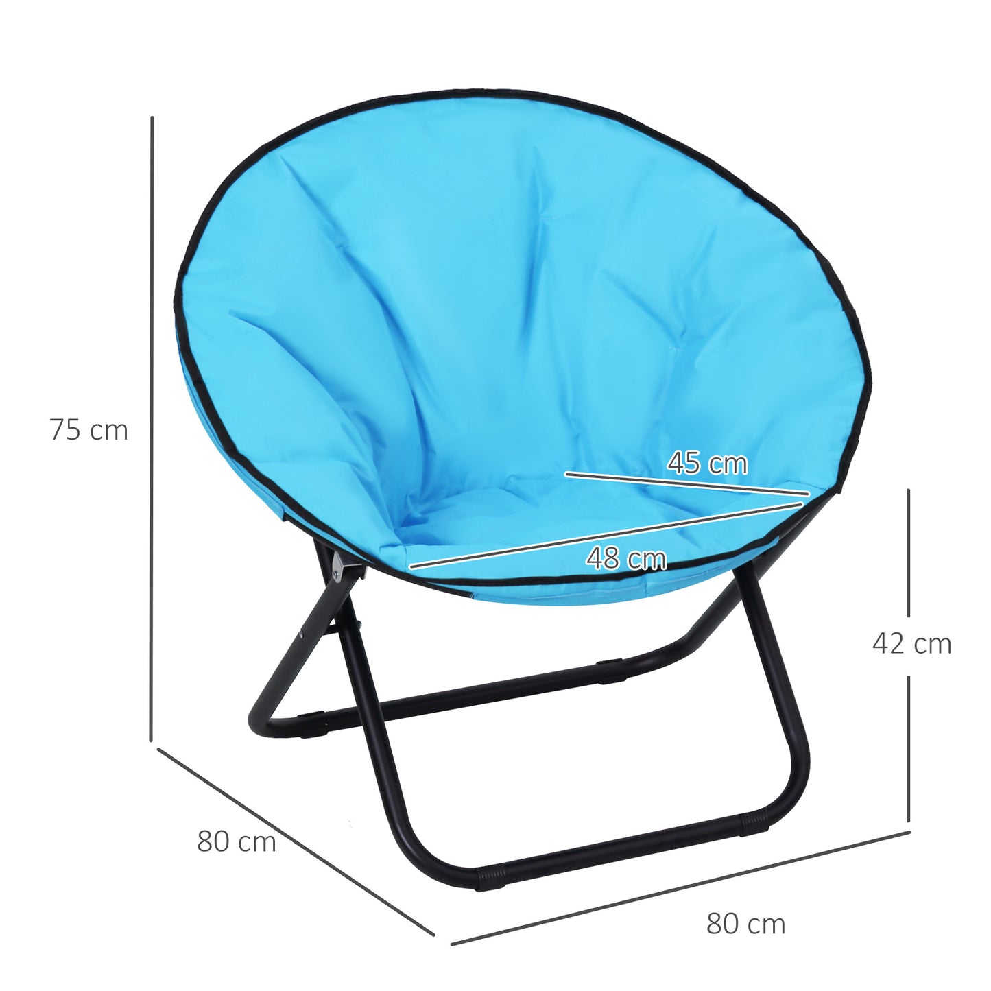 Camping Moon Chair, Portable Folding Camping Chair for Adults with Wide Padded Oxford Seat for Outdoor Camp, Travel, Fishing