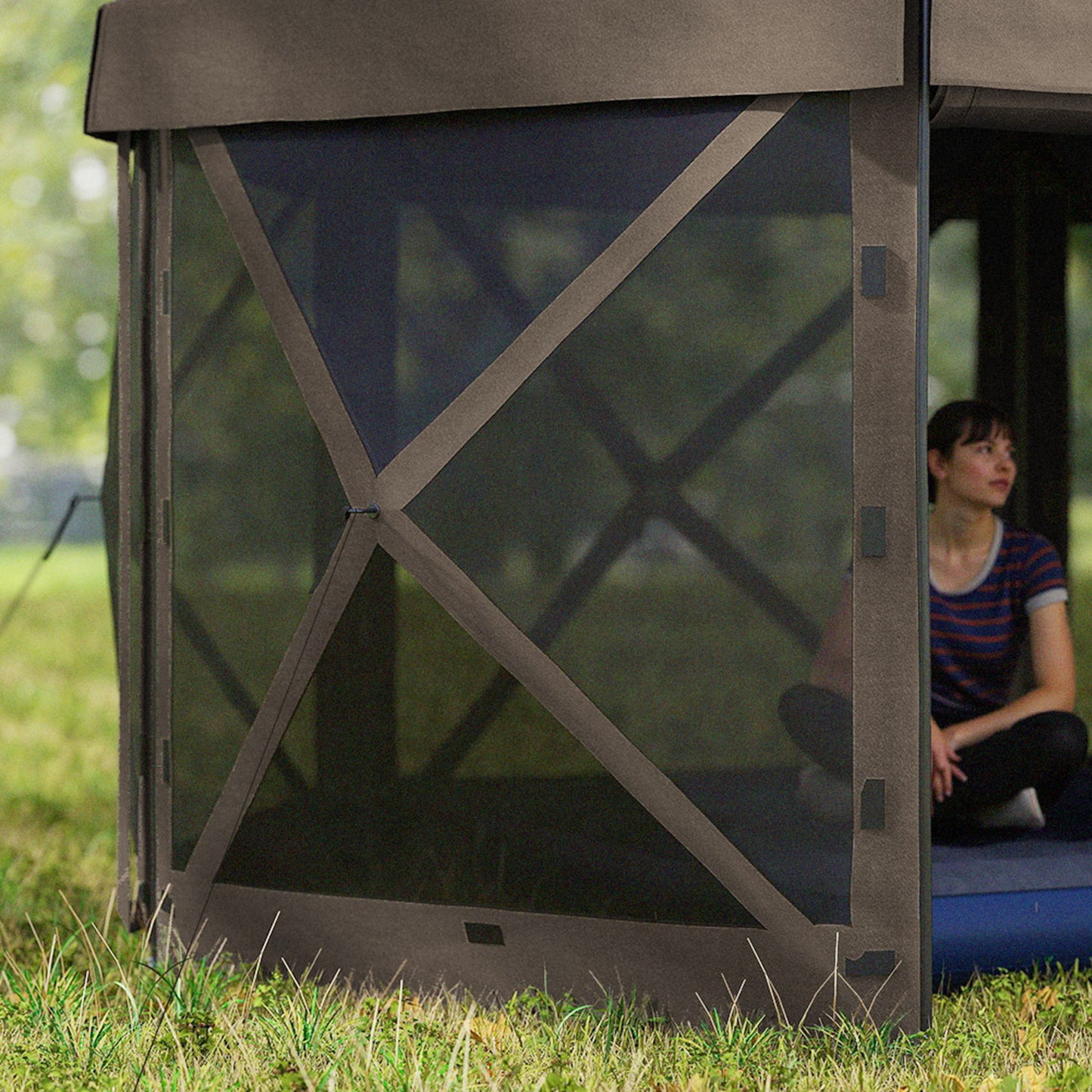 3 x 3(m) Hexagon Pop Up Gazebo with 5 Sides and Carry Bag, Waterproof, UV Resistant Party Tent Instant Event Shelter