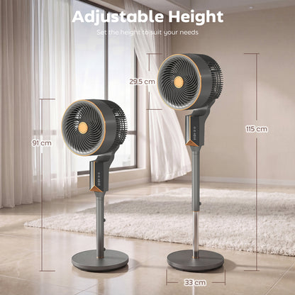 20 dB Silent Standing Fan for Bedroom, 46" Pedestal Fan with Remote, 85° Oscillating, 8 Speeds