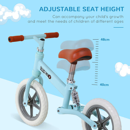 12" Kids Balance Bike No Pedal Bicycle EVA Tyre Adjustable Seat Toddler Training Bike W/ Shock Absorber 2
