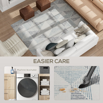 Modern Area Rug, Geometric Pattern Non-Slip Washable Rug, Soft Floor Carpet for Living Room, Bedroom, Dining Room