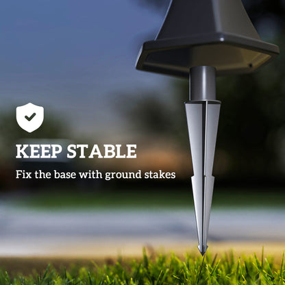 2 PCS 1.3M Garden Solar Lamp Post Lights Solar Powered LED Lantern Patio Pathway Walkway Outdoor Water-Resist Auto Switch 6 H