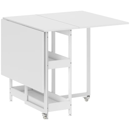 Four-Person Drop Leaf Table - White