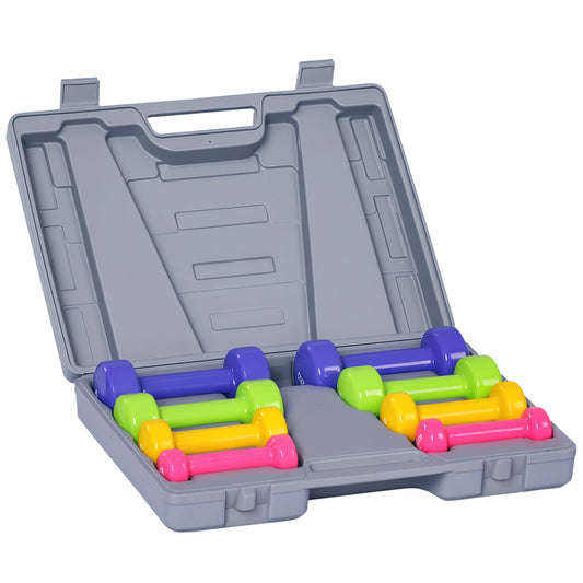 10KG Dumbbells Set with Carry Case, Hand Weights for Women and Men Home Gym Weight Lifting Training, Red, Yellow, Green