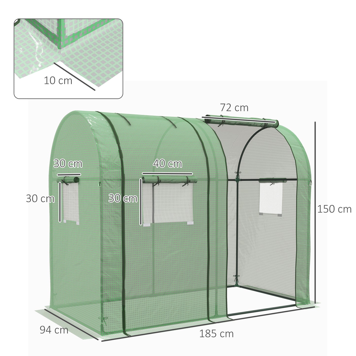 Tomato Greenhouse, Garden Growhouse with 2 Roll-up Doors and 4 Mesh Windows, Portable Indoor Outdoor Green House