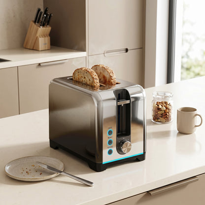 2 Slice Toaster with 7 Browning Levels, Reheat, Defrost and Cancel Functions