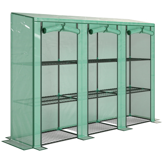 46 x 215 cm Nine-Shelf Greenhouse - Green