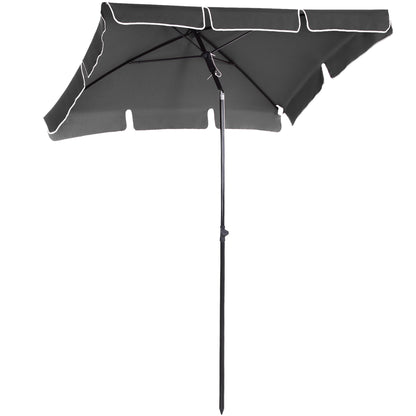 Garden Parasol Umbrella, Outdoor Market Table Umbrella with Ruffles & Aluminium Pole