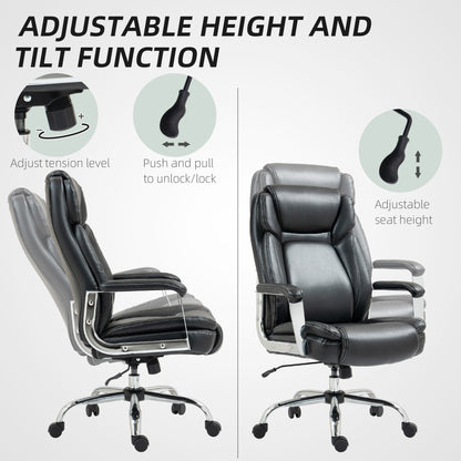 Ergonomic Office Chair, Heavy Duty Faux Leather Desk Chair with Tilt Function, Adjustable Height