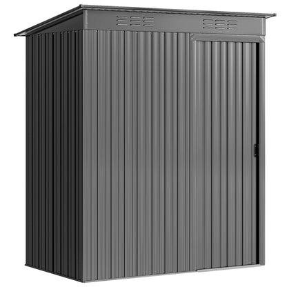 5 x 3.5ft Metal Garden Storage Shed with Effortless Assembly and 2 Pairs of Gloves, Waterproof Outdoor Shed, Light Grey