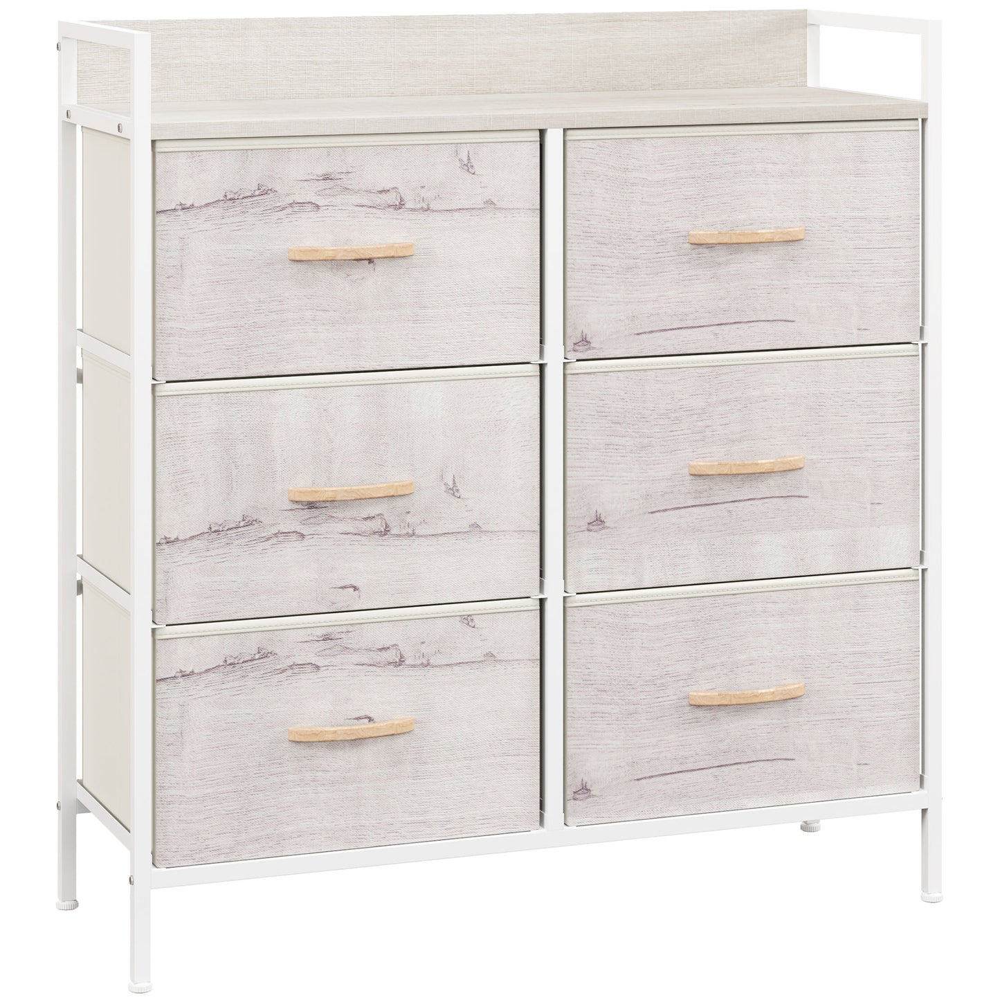 Rustic Chest of Six Fabric Drawers - Natural
