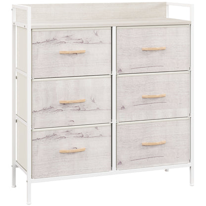 Rustic Chest of Six Fabric Drawers - Natural