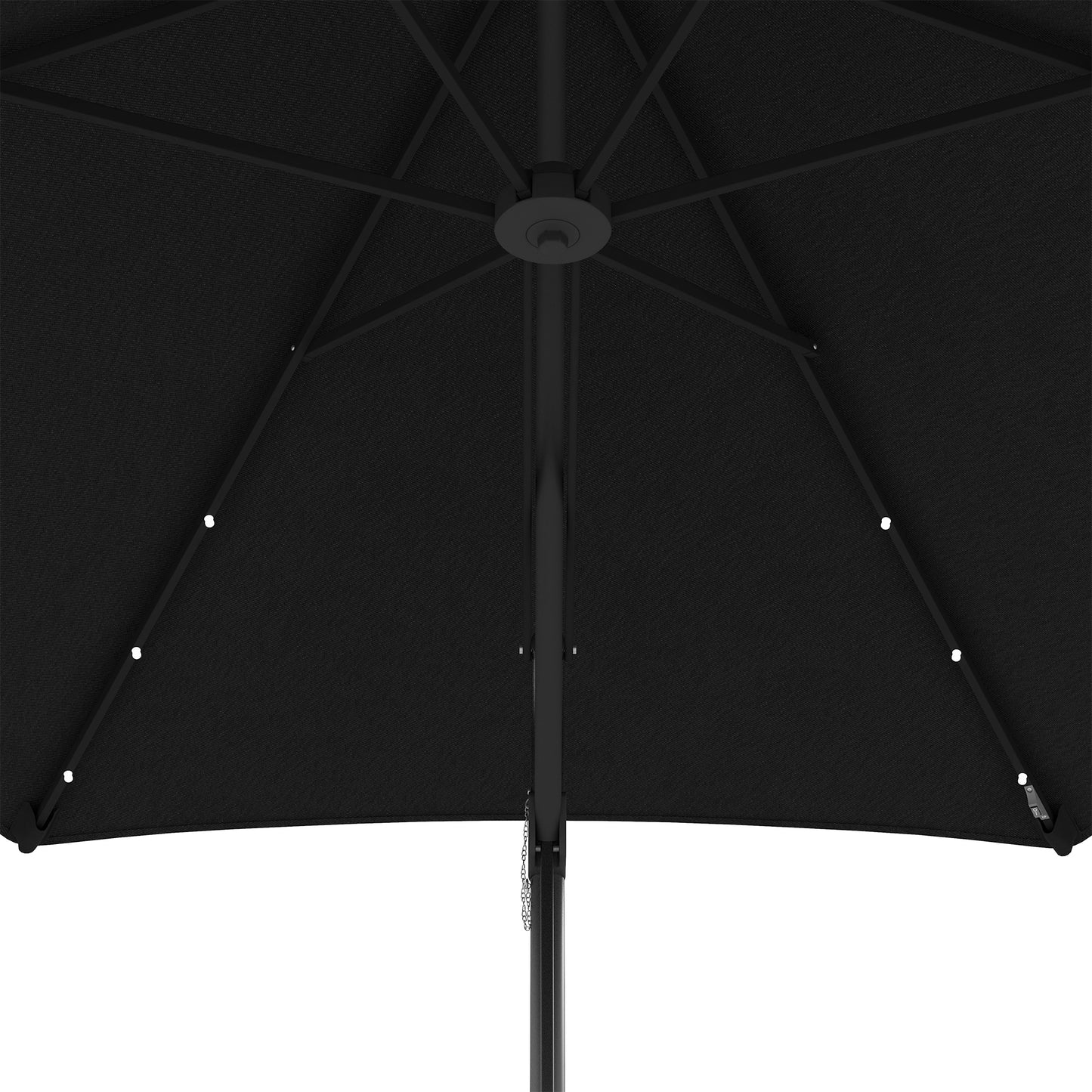 3(m) Solar LED Cantilever Parasol - Black