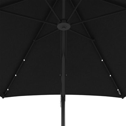 3(m) Solar LED Cantilever Parasol - Black
