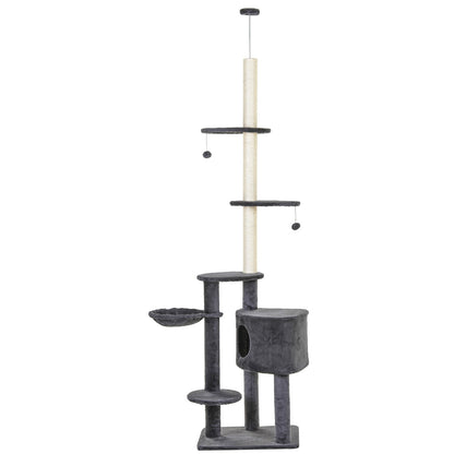 Floor to Ceiling Cat Tree for Indoor Cats Play Tower Climbing Activity Center Scratching Post Platforms Condo Adjustable Heig