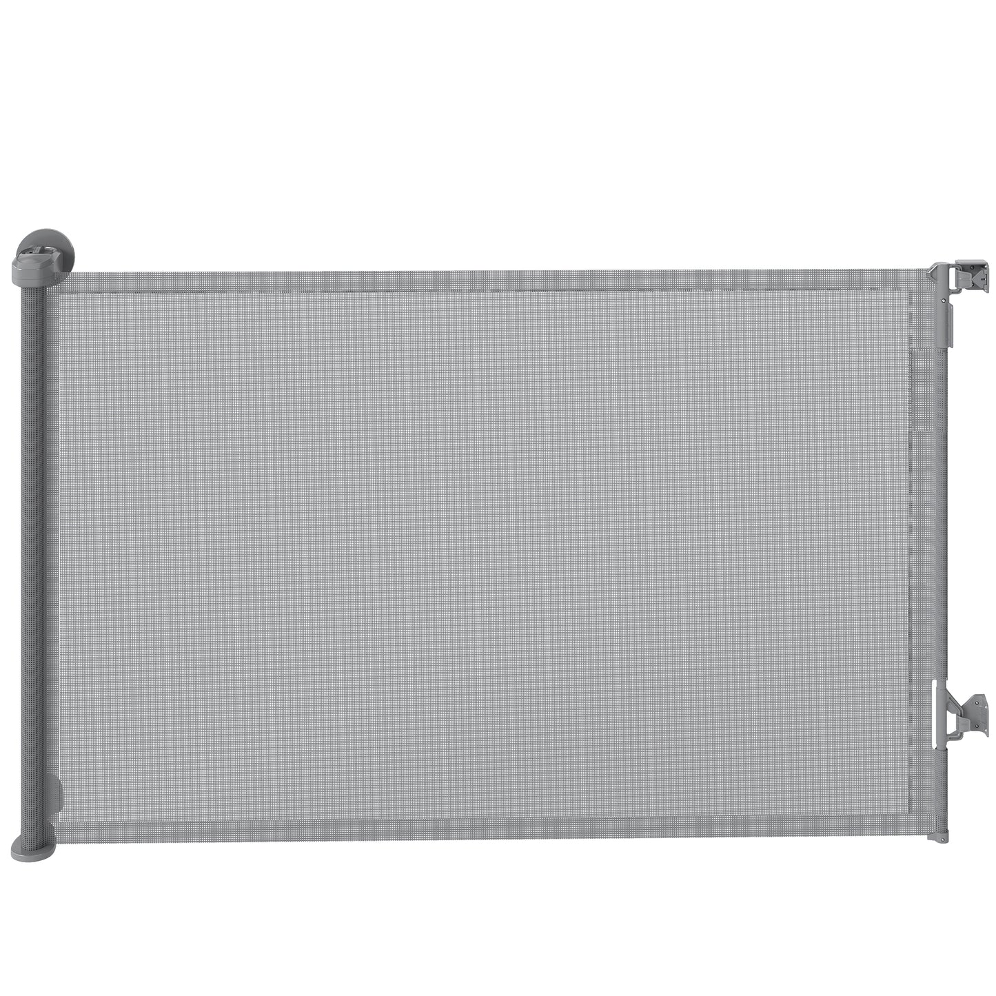 Retractable Dog Gate, Extends to 140 cm Wide & 93 cm Tall, Mesh Pet Gate with Single Hand Operation, for Stairs Doorways