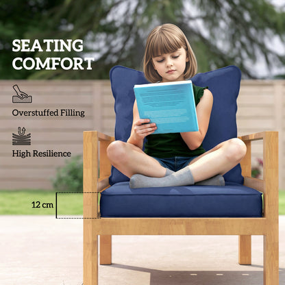 Seat and Back Padded Cushion Set, CUSHION ONLY - Dark Blue