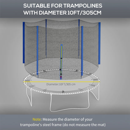 10ft Trampoline Net Replacement with 6 Plastic Pole Covers