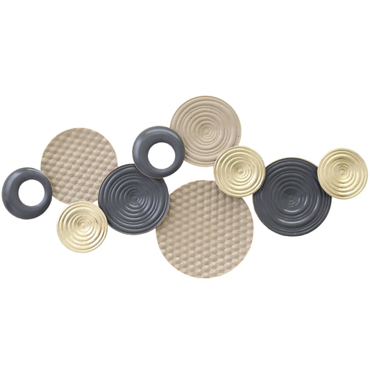 Metal Wall Art, Modern Hanging Wall Decor with Multi-Disc Design for Living Room Bedroom Dining Room