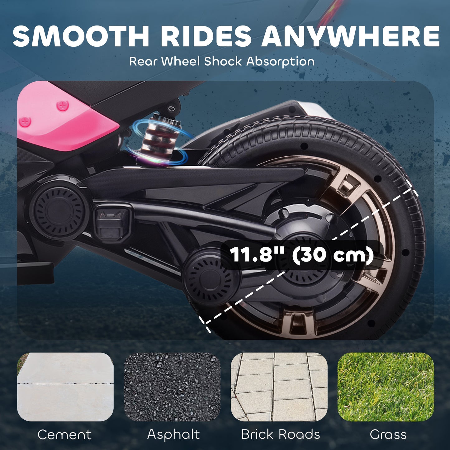 12V Kids Electric Ride On Car with 3 Wheeler, MP3 Player, Horn, 2 Speeds, LED Lights for Boys & Girls Ages 3-8, Pink