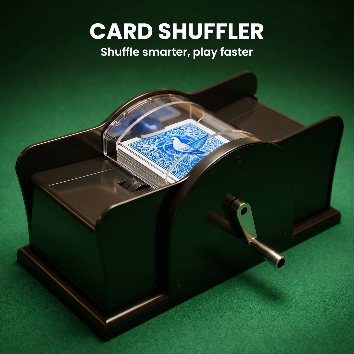 500-Piece Poker Chips Set with Card Shuffler, Card Shoe, Case, Casino Texas Holdem Poker Set with Mat, Silver Tone
