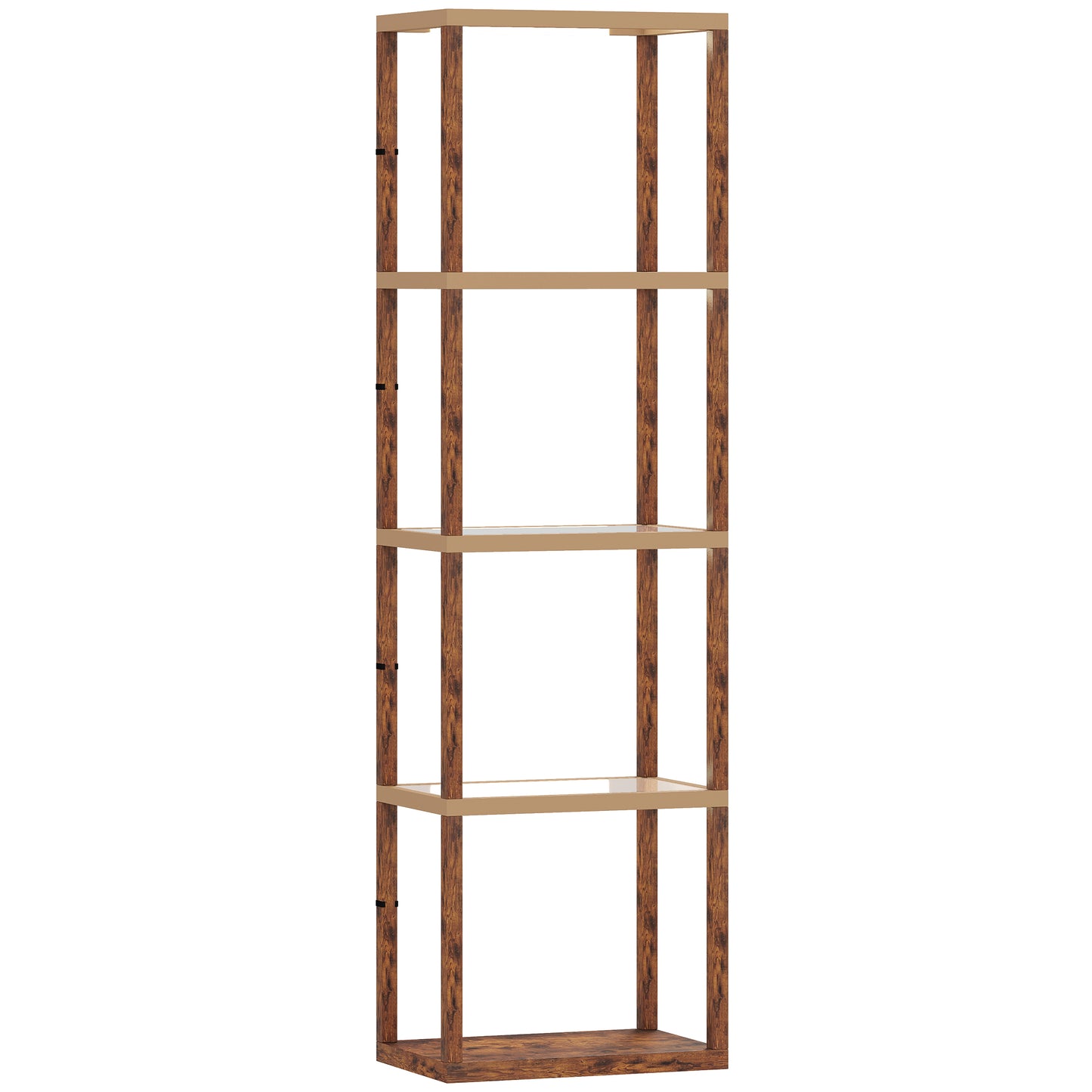 Four-Shelf Floor Lamp - Rustic Brown