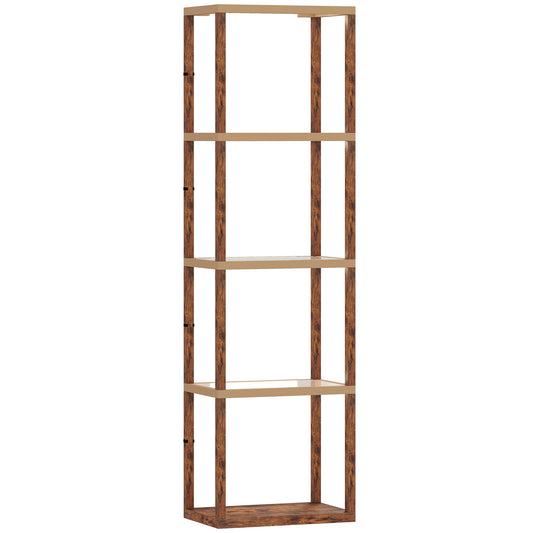 Four-Shelf Floor Lamp - Rustic Brown