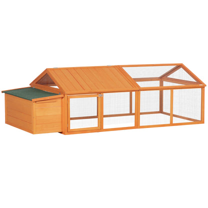 Wooden Chicken Coop with Nesting Box, Openable Roof, for 4-8 Chickens, Nature Wood