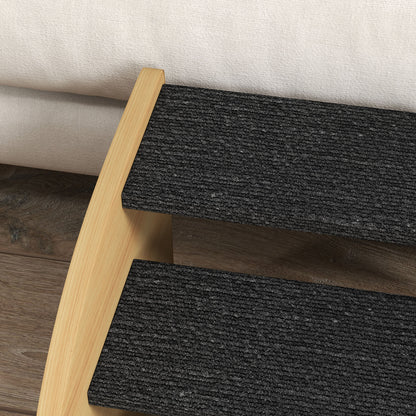 Dog Steps for Sofa and Bed, 3-Step Dog Stairs, Pet Stairs with Side Panels, Non-Slip Feet for Small Puppies