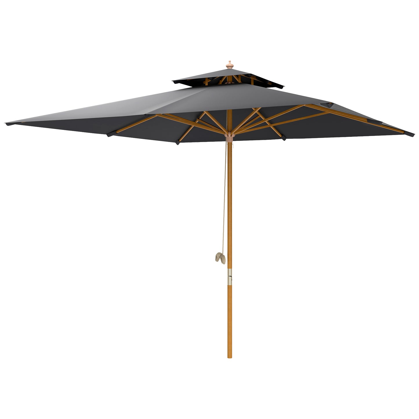 3 m Square Garden Parasol - Black