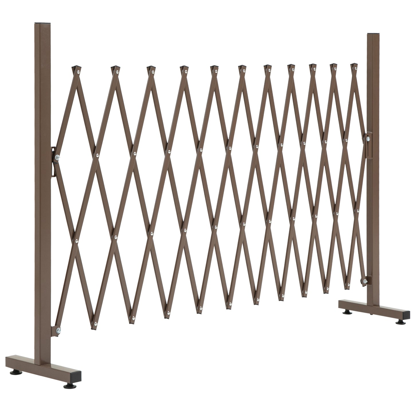 Expanding Trellis Fence, Freestanding Movable Fence, Foldable Garden Screen Panel, 300 x 103.5 cm, Dark Brown