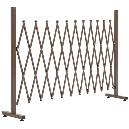 Expanding Trellis Fence, Freestanding Movable Fence, Foldable Garden Screen Panel, 300 x 103.5 cm, Dark Brown
