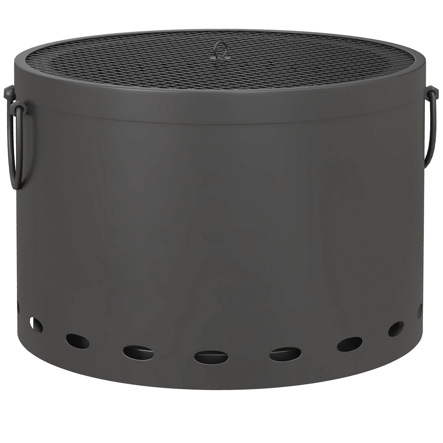 Smokeless Fire Pit, 38cm Portable Wood Burning Firepit with Spark Screen and Poker