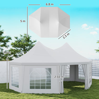 6.8 x 5m Octagonal Marquee Gazebo - White