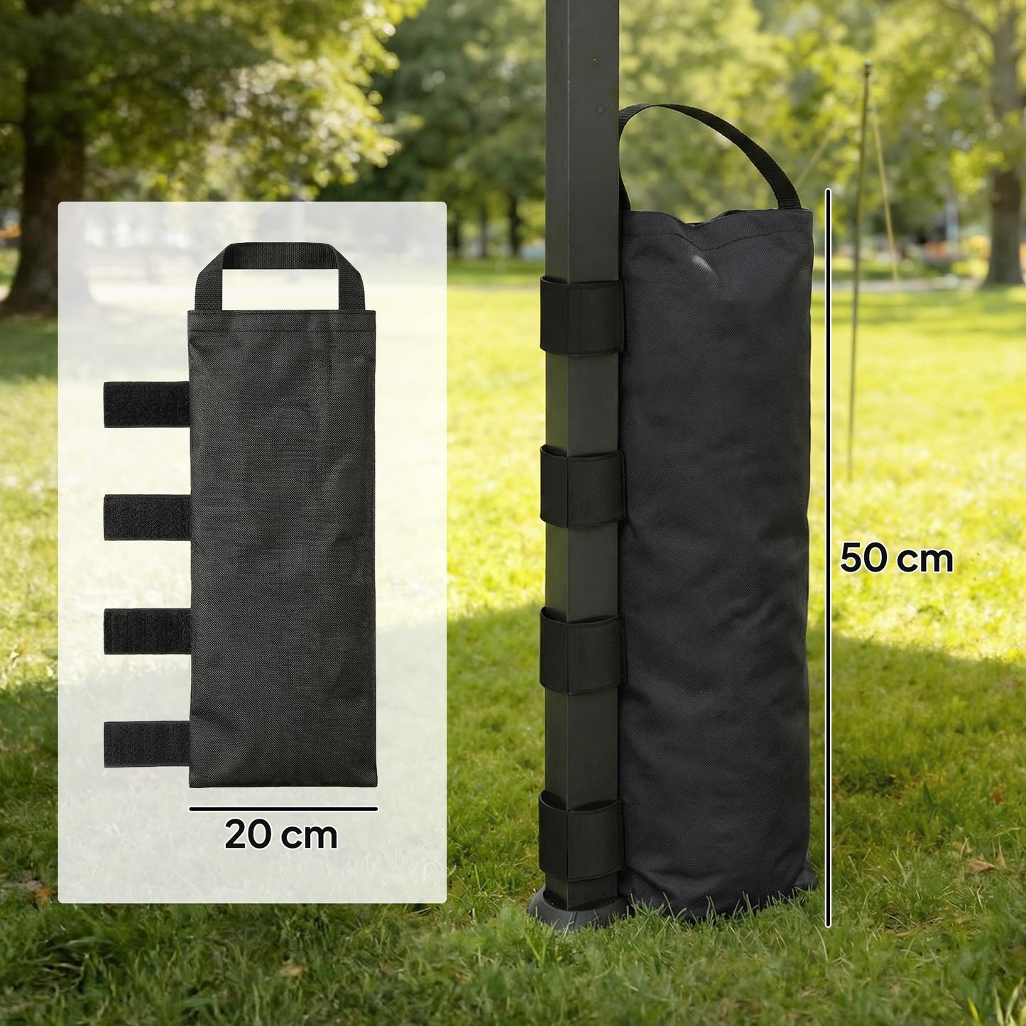 8 Pack Gazebo Sand Weights Bags, 40 kg 600D Heavy Duty Sand Bags Sandbags for Canopy Tent Legs, Without Sand, Black