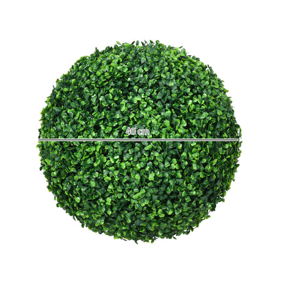 Set of Two Artificial Boxwood Balls Plants - Green