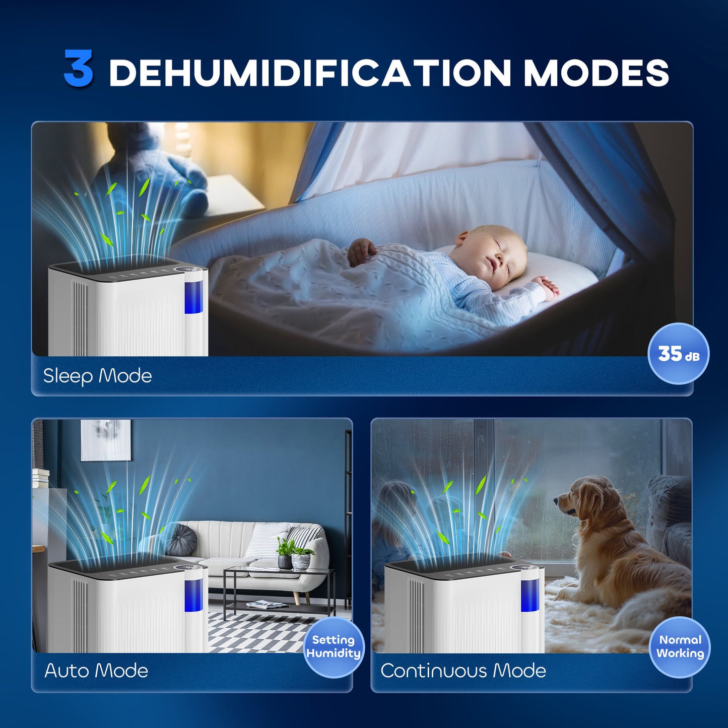 12L/Day Dehumidifier, with Filter - White