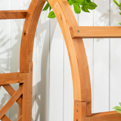 Raised Garden Bed with Arch Trellis, Freestanding Garden Planter Box for Vine Climbing Plant Flower Herb, Brown