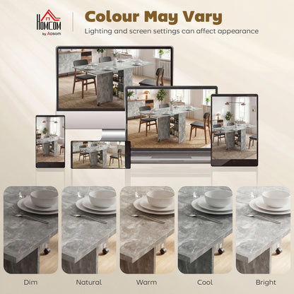 80-140 cm Folding Dining Table for 4-6 People, Drop Leaf Table with 2-Tier Shelves, Rolling Casters, for Small Spaces