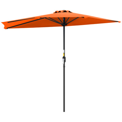 Half Round Parasol Umbrella - Orange