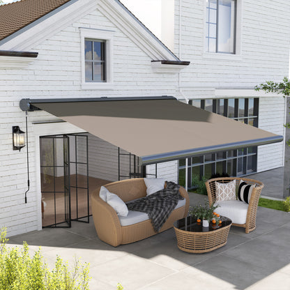 4 x 3(m) Full Cassette Electric Awning with Remote Controller, Aluminium Frame DIY Retractable Garden Awning
