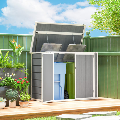 4.7 x 2.5FT Garden Shed, Double Bin Storage Shed with Lockable Doors