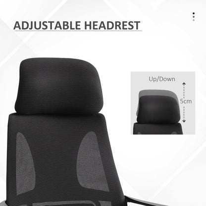 Ergonomic Office Chair, High Back Computer Chair, Mesh Desk Chair with Lumbar Support, Headrest, Wheel, Adjustable Height