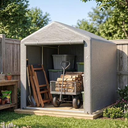 2.2 x 1.6 m Outdoor Storage Tent, with Accessories - Light Grey