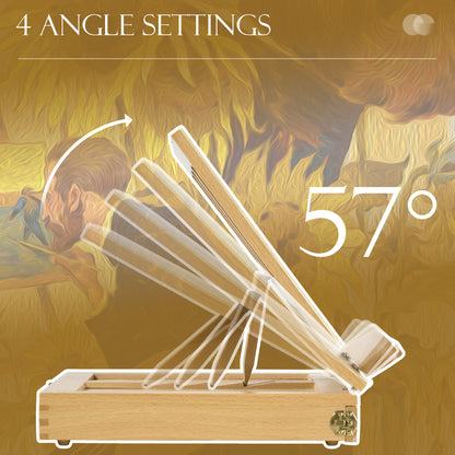 Wooden Table Easel Box with Storage Portable Folding Artist Easel, Natural